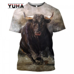 Suvine 3D jahiloomade jahiloomade h&auml;rjaprindiga T-s&auml;rk Maagiline Harajuku Trend Street Hispaania h&auml;rjav&otilde;itlus L&uuml;hikeste varrukatega &uuml;lisuur meeste topp M