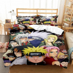 Naruto seeria kolmeosaline tekikott, digitaalne tr&uuml;kkimine, harjatud kaheosaline komplekt lastele multifilmi anime tekikott 240X220CM 3PCS