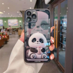 Armas Panda metallist v&auml;rviklaasist telefoni&uuml;mbris iPhone 15 14 13 12 11 Pro Max l&ouml;&ouml;gikindel kate iPhone 11 must