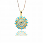 S925 h&otilde;bedane 14K kullast nano-t&uuml;rkiissinine kaelakee ripats 925 silver