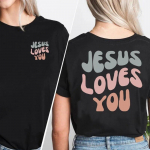 Jeesus armastab sind T-s&auml;rgid Naiste puuvillane l&uuml;hikeste varrukatega T-s&auml;rk Christian Religious Bible Verse T-s&auml;rk Unisex Suvised naiste topid Unisex L