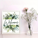 DIY teemantmaal Tere tulemast ristpistes komplekt Mosaic Art Teemantmaal T&auml;isringi/ruudukujulise teemantv&auml;rviga kodukaunistus Round 30x40cm