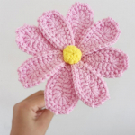 1 tk viimistletud k&auml;sitsi kootud Gesangi kunstlik pestav puuvillane kootud Gesangi lill heleroosa v&auml;rv