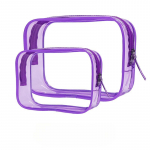 L&auml;bipaistev reisikott, kerge l&auml;bipaistev tualett-tarvete kott, multifunktsionaalne l&auml;bipaistev TSA kosmeetikakott, l&auml;bipaistev reisikott 2PCS lilla