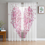 Pink Butterfly Love l&auml;bipaistvad kardinad elutuppa Magamistoa t&uuml;llkardinad K&ouml;&ouml;gi aknahooldused Paneelkatted 135W x 114H(cm)