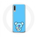 Coque pour Samsung Galaxy A70 Bangtan BTS BT21 Koya RM Fond Bleu