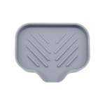 Drenaažimatt Silikoonist mitmekordse kasutusega libisemisvastane &auml;ravoolutilaga Lihtne puhastamine lekkekindel k&ouml;&ouml;gilett kraanikauss K&auml;snahoidja Vannitoa seebialus Small valge