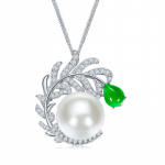 BELLA BOX naturaalne mageveep&auml;rl looduslik j&auml;&auml; kaltsedoonahhaat t&auml;isteemant ripats kaelakee pross kaheotstarbeline emadep&auml;eva kingitus Necklace+Pendant h&otilde;be