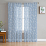J&otilde;ulumaastik Lumikristallid Gnoom Akna T&uuml;llkardinad Elutuppa K&ouml;&ouml;ki J&otilde;ulud Kodu Dekoratsioon &Otilde;hukesed Voile Kardinad 135W x 114H(cm) gray