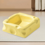 Cat Dogs Feeder Bowl Dog Slow Easy to Clean, No Black Chin 450ml, Square, Anti Slip
