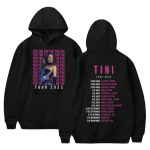 Tini Stoessel Letter Hoodie dressipluus Meeste Hoodiega dressipluus Lipsuga v&auml;rvitud s&auml;rk Cool Unisex kapuutsiga XS must