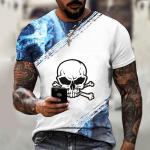 Suvemood vabaaja meeste T-s&auml;rk Horror Skull 3D prinditud laste T-s&auml;rgid O-kaelusega l&uuml;hikeste varrukatega lahedad t&auml;navar&otilde;ivad, suured topid L