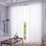 WTEMPO 2TK lehtedega tikitud aknaekraan Kodu r&otilde;du perforeeritud marli kardin Magamistuba elutuba valmis aknaekraan 150*270cm*2pcs valge