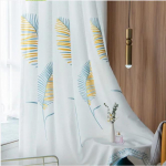 WTEMPO 2TK P&otilde;hjamaade stiilis tikitud kardinad laheaknad Magamistuba Elutuba V&auml;rsked lihtsad perforeeritud kardinad 100*270cm*2pcs kollane