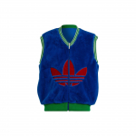 Adidas Originaalid Trefoil logoga vest triibulise &auml;&auml;re ja suure logoga prinditud meeste vest sinine IB3432 S