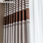 1 TK NAPEARL 70% pimendav Euroopa stiilis kardin Moodisain Pruuni triibuga magamistoa eesriie akende kodukaunistamiseks &ndash; s&otilde;rmuse t&uuml;&uuml;p W150cm x L260cm pruun