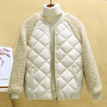 Mood s&uuml;gisene talvemantel naiste roheline must valge L valge