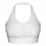 Moodne seksikas p&auml;itseteta seljatu rinnahoidja, mis on m&otilde;eldud naistele, traadita spordirinnahoidja &uuml;laosast traksid Solid Crop Tops vest pesu valge