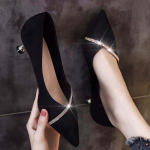 &Uuml;ks king naine terava ninaga teemant &uuml;ks king naine seksikas t&uuml;druku kingad korea versioon 3 cm peenike konts k&otilde;rge kontsaga kingad kevad ja suvi 40 must