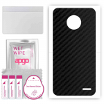 apgo Protective Skin Sticker for the back compatible with Motorola Moto E4 Plus, Wrap Film, Foil, Vinyl - Pattern Carbon Black
