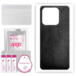 apgo Protective Skin Sticker for the back compatible with Tecno Spark GO 2023, Wrap Film, Foil, Vinyl - Pattern Black Leather
