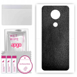 apgo Protective Skin Sticker for the back compatible with Nokia C5 Endi, Wrap Film, Foil, Vinyl - Pattern Black Leather