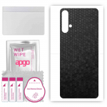 apgo Protective Skin Sticker for the back compatible with Huawei nova 5, Wrap Film, Foil, Vinyl - Pattern Black Honeycomb