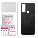 apgo Protective Skin Sticker for the back compatible with TCL 30 XL, Wrap Film, Foil, Vinyl - Pattern Black Honeycomb