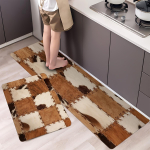 1tk Lehmanahast Pruun Print Pehme K&ouml;&ouml;givaip V&auml;simusvastane K&ouml;&ouml;givaip Veekindel libisemisvastane Vaibade Komplekt Jooksuvaiba Voodivaip Imav vaip k&ouml;&ouml;ki 40*60cm