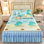 Jahutusvoodi seelik-padjap&uuml;&uuml;r suveks colcha de cama queen lilleline voodikate 180x220 pitsiline voodilina libisemisvastaste rihmadega 3pcs 150x200cm
