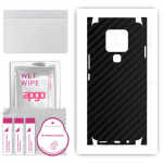 apgo Protective Skin Sticker for the back+sides compatible with Tecno Camon 16, Full Wrap Film, Foil, Vinyl - Pattern Carbon Black