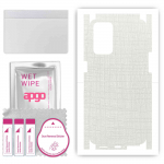 apgo Protective Skin Sticker for the back+sides compatible with Oppo Reno 6 5G, Full Wrap Film, Foil, Vinyl - Pattern White Fabric