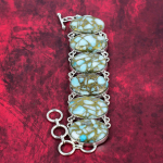 Vaskest Larimar K&auml;sitsi valmistatud ehted, V&auml;&auml;riskivi 925 Prooviga H&otilde;be Ehted, K&auml;sitsi valmistatud Imeilus K&auml;ev&otilde;ru Reguleeritav Ehtne Ehted Armastuse jaoks 8 Inches With Adjustable sinine