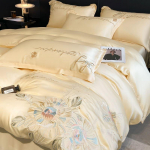 Suvine kerge luksuslik j&auml;&auml;siidist 4-osaline masinas pestav siidine sile hingav majapidamises kasutatava voodipesu komplekt tikandiga žakaarpaela Suit&2.0m bed-4pcs