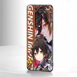 L&ouml;&ouml;gikindel &uuml;mbris OnePlus Nord 2 5G 10 9 7 8 Pro 8T jaoks Oppo A53 A16 A15 must silikoonist Funda Cover Genshin Impact Game jaoks Oppo A15(A15s)