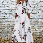 Elegantsed naiste kleidid V-kaelusega l&uuml;hikeste varrukatega n&ouml;&ouml;pidega peokleit Naiste suvine vintage prindiga kleit vabaaja lilledega naiste kleidid S