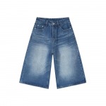 Meeste suvine uus toode Retro Casual sirge jalaga lahtiste jalgadega k&auml;rbitud teksade trend S must