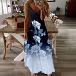 Maxi kleidid naistele Suvine varrukateta Boho p&auml;ikesekleit vabaaja V-kaelusega pikad kleidid Hawaii rannakleit puhkuseks XXXL