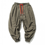 T&auml;navar&otilde;ivad kevad-s&uuml;gis puuvillane linane haarem vabaaja meeste p&uuml;ksid Hiina stiilis &uuml;hev&auml;rvilised kottis jooksjad M roheline