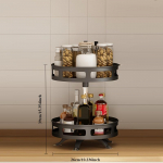 1 komplekt 360 kraadi p&ouml;&ouml;rleva maitseaineriiuliga mitmekihiline roostevabast terasest laagriga p&ouml;&ouml;rdtald k&ouml;&ouml;gi, vannitoa, r&otilde;du, tualettlaua jaoks 1pc 2 tier