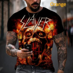 Heavy Metal Rock Band Slayer 3D Prinditud Meeste vabaaja Hip Hop Crew Kaelus Lahedad l&uuml;hikeste varrukatega T-s&auml;rk Cosplay meeste riided XL