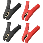 Jump Starter juhtmed auto aku klambrid, 4 t&uuml;kki autoaku puhta vase isolatsiooniga 200A aku klambrid Aku tangid h&uuml;ppejuhtme jaoks 10.41*7.37*2.29cm must/punane