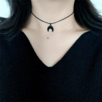 Vintage Black Gothic Moon and Star Ripats Choker kaelakee kaelakee kingitus naistele, sobib igap&auml;evaseks kandmiseks