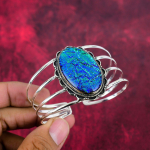 Sinine Roheline Triplett Opaal 925 Prooviga Sterlingh&otilde;be K&auml;ev&otilde;ru Reguleeritav, K&auml;sitsi Valmistatud V&auml;&auml;riskividega K&auml;ev&otilde;ru M&auml;lestusp&auml;evaks Adjustable sinine