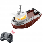 S820 RC puksiir 1/72 Mini paat 2.4G topeltmootorid puldiga laev elektriline vees&otilde;iduk mudel m&auml;nguasjad LED-valgusega lastele kingitus valge