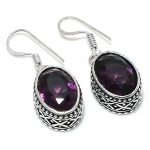 Amethyst Gemstone Handmade 925 Sterling Silver Jewelry Earring 1.42 s0w60
