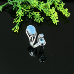 Natural Aqua Chalcedony Gemstone 925 Sterling Silver Gift Ring Size 11.5 q0w36