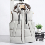 S&uuml;gistalvine varrukateta Parka meeste pealisriided kapuutsiga moodne lahtine paks soe vest meestele jakid L must