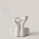 Inimkeha Naisepeavaas V&auml;ike lillevaas Moodne valge keraamiline vaas aiakodu jaoks Elutoa Lauakunst Kuju siseruumides ja v&auml;litingimustes 12.5cm valge