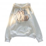 S&uuml;gistalvine naiste kapuuts Pingutuspael elastne mansett Paks kassi tikandid fliis Oversize plaaster tasku lahtised pikad varrukad Pullover soe paari topp M aprikoosi